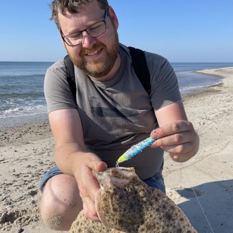 Pighvar fra stranden ved Hvide Sande